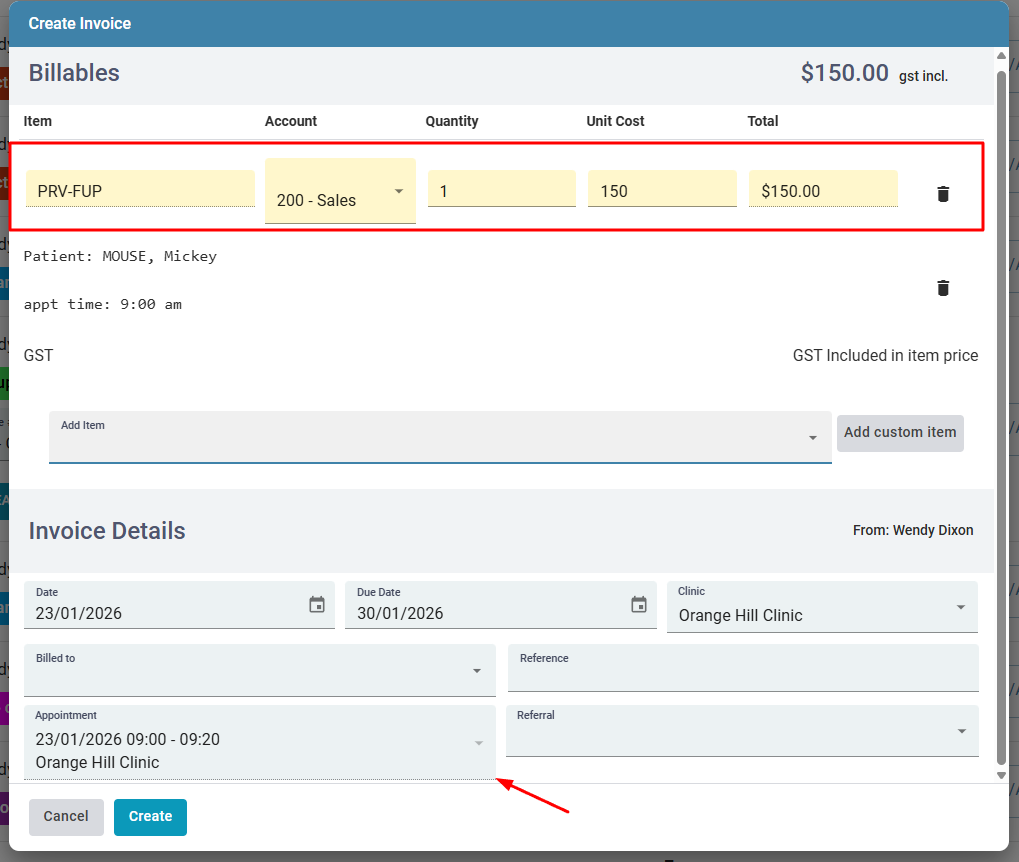 Save Appointment type