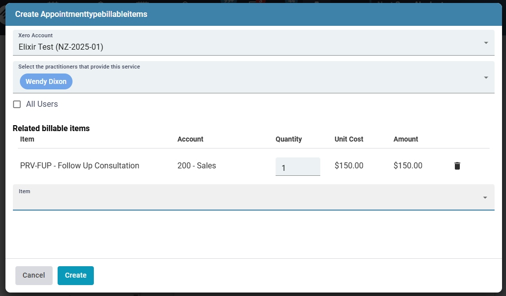 Select billable items