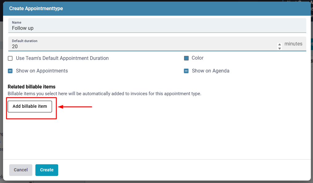 Create an Appointment type
