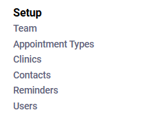 Clinic and Appointment Types Nav