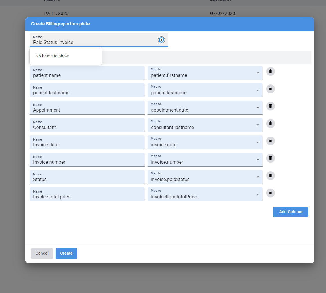 Create Billing Report Templates