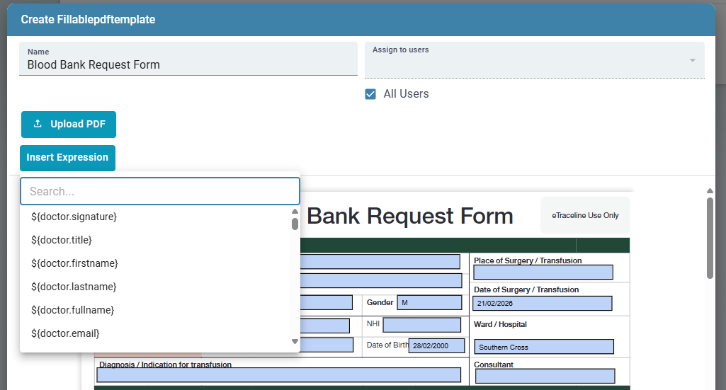 Fillable PDF Template INS