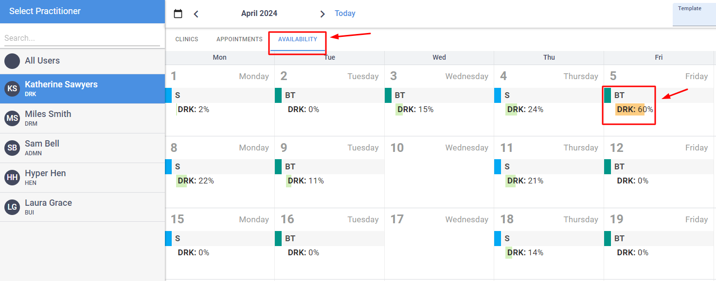 Appointments Availbility