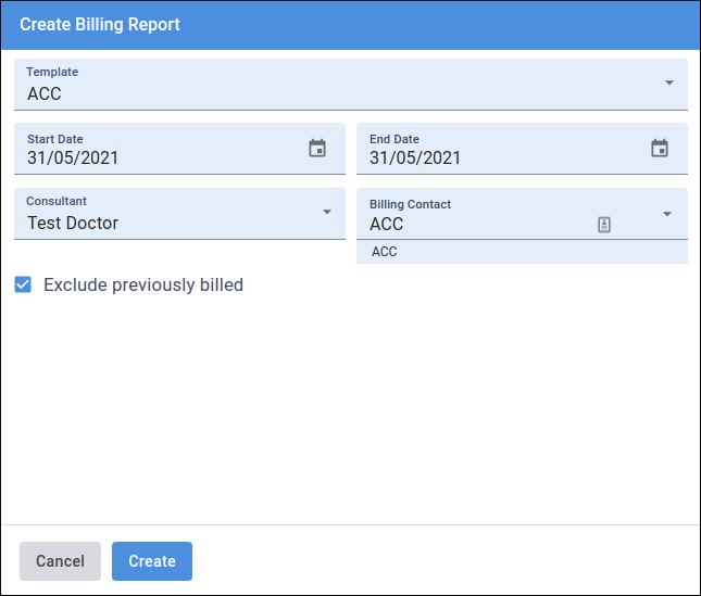 New Billing Report