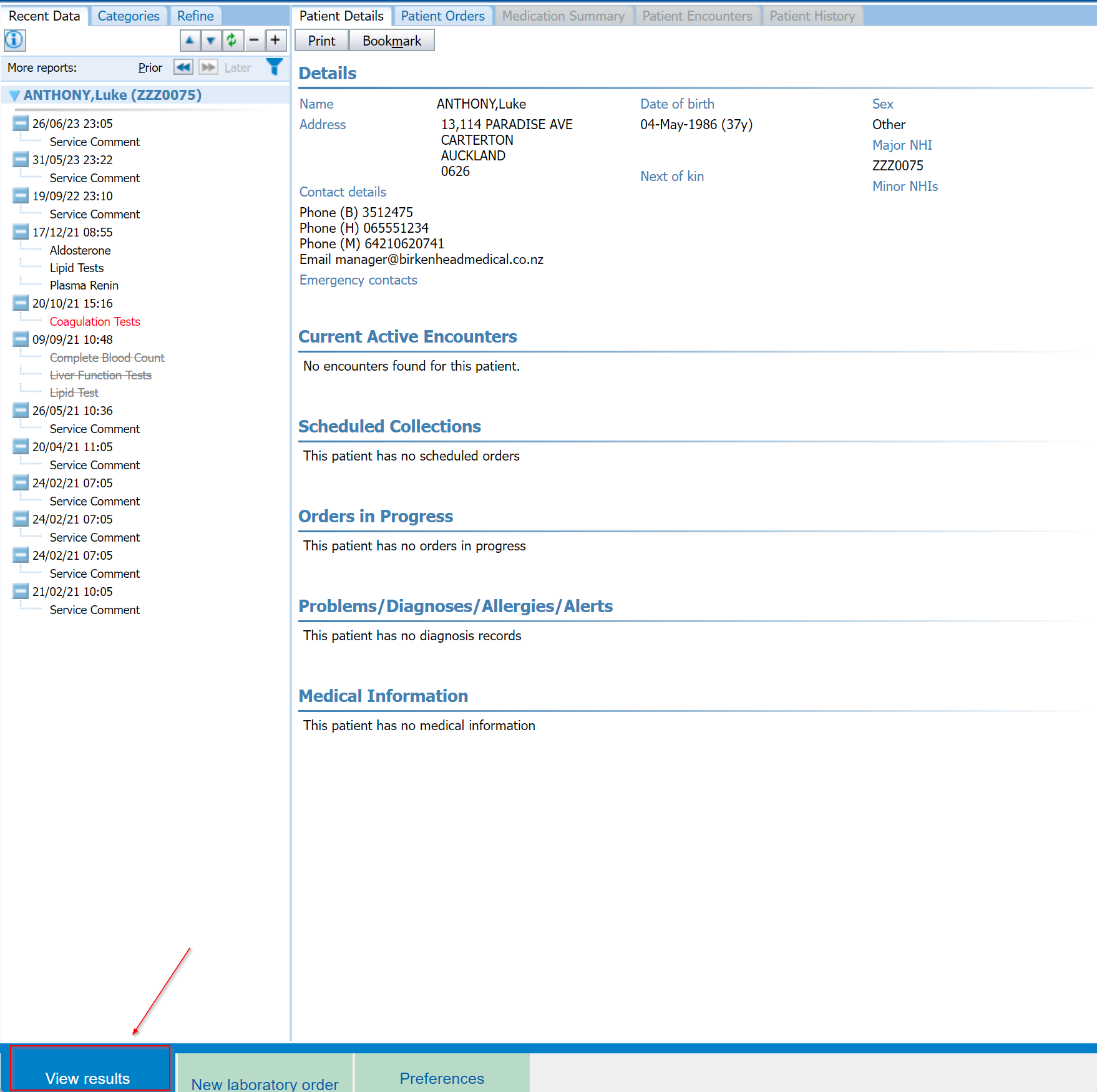 View Results and Amend Orders