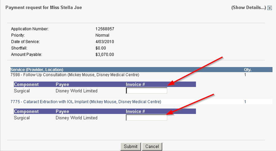 Southern Cross Portal Invoice