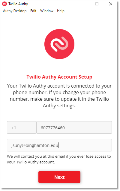 Setup Authy