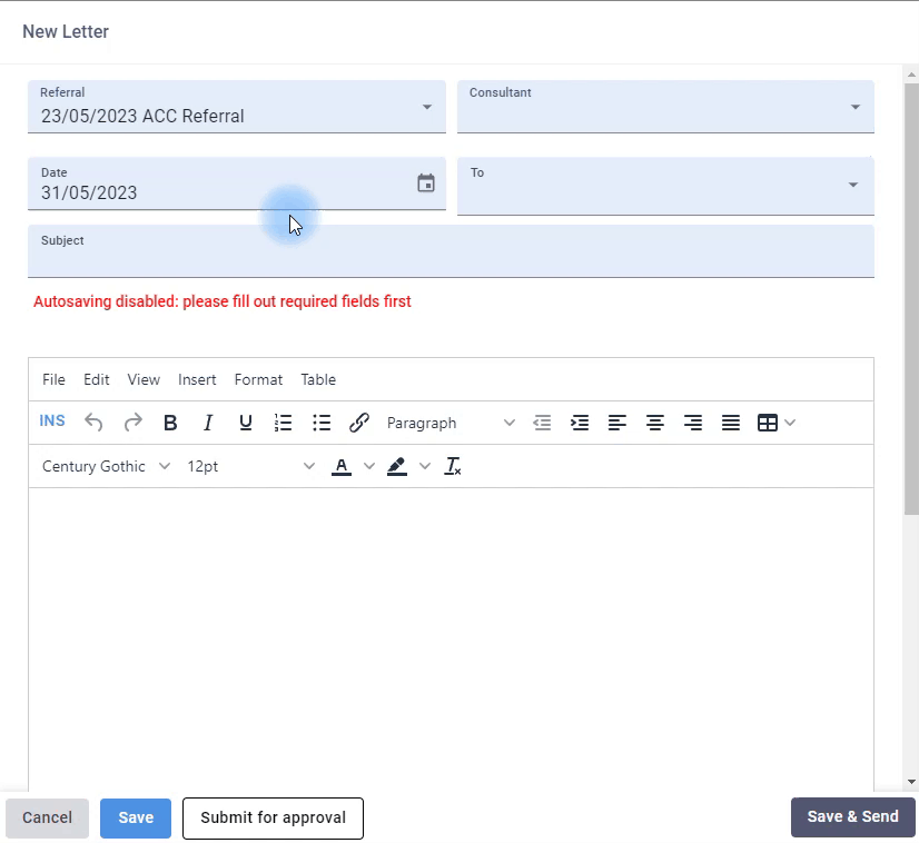 Letter Headers and To options