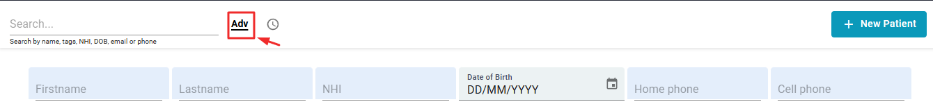 Patients Advanced Search